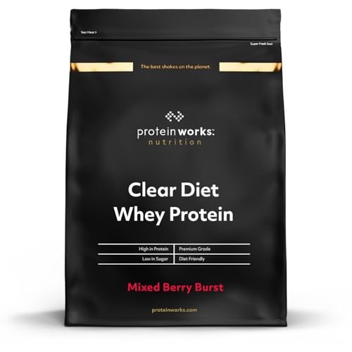 Protein Works - Clear Diet Whey Protein Isolate Powder, Mixed Berry Burst, 20 Shakes, Refreshing High Protein Drink, 500g