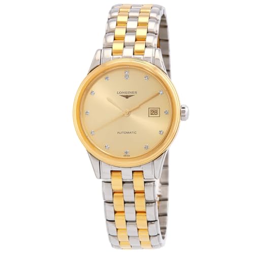 Longines Flagship Automatic Diamond Gold Dial Ladies Watch L4.374.3.37.7