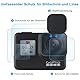 Displayschutzfolie für GoPro Hero 7 Black/Hero 6/Hero 5(8 Stck.), Ultraklares gehärtetes Glas Bildschirmschutz & Objektivschutz aus gehärtetem Glas & Objektivabdeckung