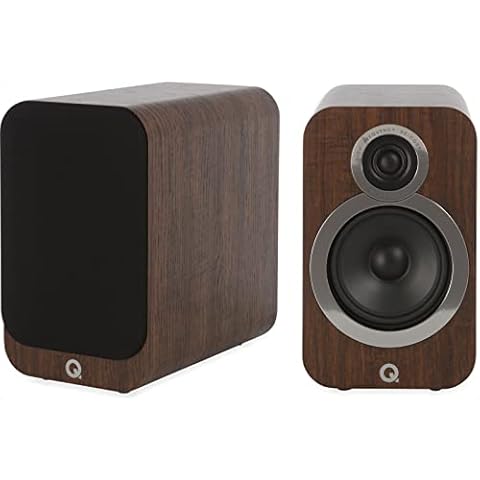 Q Acoustics 3020i Bookshelf Speakers Pair English Walnut - 2-Way Reflex Enclosure Type, 5" Bass Driver, 0.9" Tweeter - Stereo Speakers/Passive Speakers for Home Theater Sound System Cover
