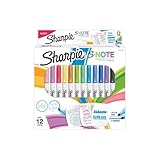 Sharpie® S-Note Resaltador/Marcador de Texto Creativo, Punta Cincel, Surtidos, 12 Piezas, 2133103