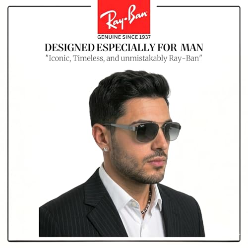 Image of Ray-Ban RB3663 Square-Round Shaped Sunglasses for Men with Official RAYBAN Eyewear Kit