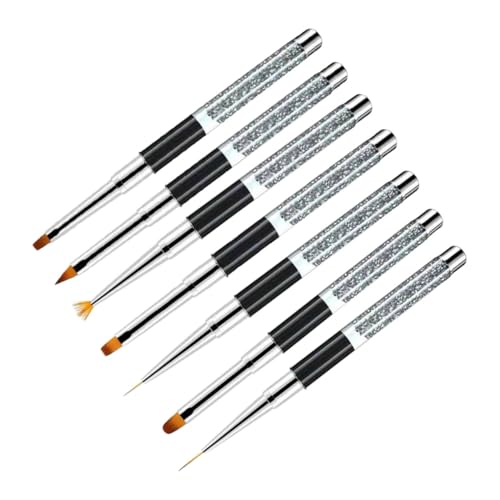 FRCOLOR 7 Piezas Delineador De Uñas Kit De Pluma De Arte De Uñas Perforar La Pluma Del Arte Del Clavo Bolígrafo Para Decoración De Uñas Cepillo De Uñas Herramientas Para Pintar Uñas