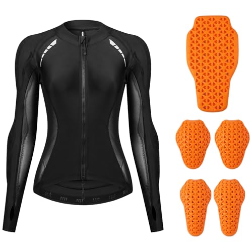 ARMAAN Damen-Motorradjacke Aus Mesh CE-zertifizierte Softshell-Schutzausrüstung Atmungsaktive Motocross-Protektorenjacke Gut Sichtbares Gepolstertes Motorradshirt Black-S