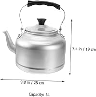 Vista 8 de Housoutil Hervidor de agua de aluminio, hervidor de agua para hervir, tetera de aluminio, hervidor de agua hervidor, calentador de agua, estufa