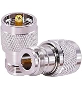CANRIO 2PCS UHF PL259 Male to N Type Female Straight Coax RF Coaxial Adapter UHF N Connector for ...