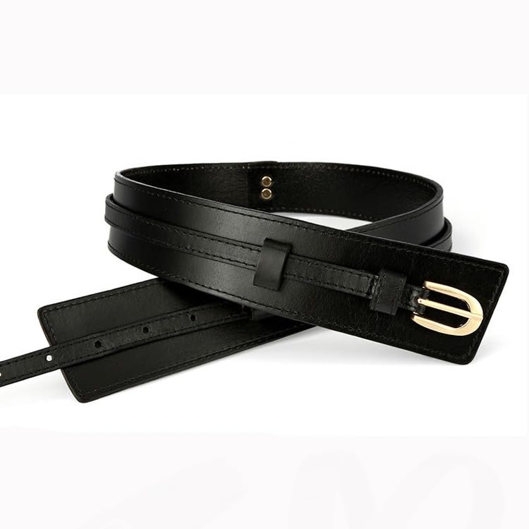 Leather Belt Women's Outerwear Sweater Decorative Coat Versatile Suit With Dress Waistband Wide Waist Closure2