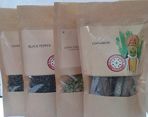 Home Of Spices Indian Spice Collection - 4 Natural Spices From Kerala + 1 Free Pack Of Cumin Seeds (400) #TOP3