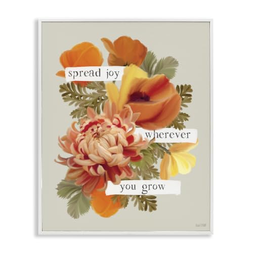 Joyful Floral Inspirational, 16 x 20 Inch Framed Giclée Print