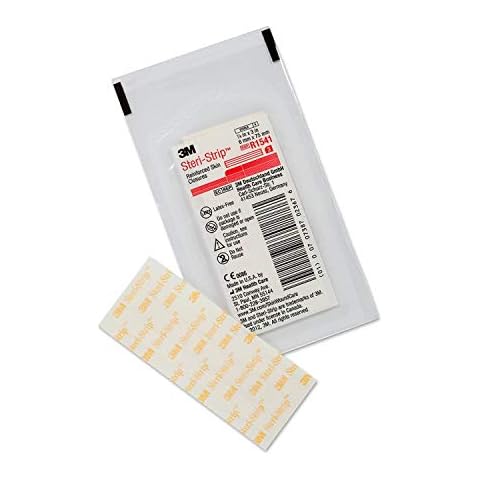 3M Steri-Strip Reinforced Skin Closures, 6mm x 75mm, Pack of 12 (4 x 3 strips) Cover