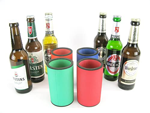 asiahouse24 4 X mix di refrigeratori per bevande refrigeratore di birra per bottiglie lunghe da 033 l in neoprene spesso 5 6 mm per un migliore raffreddamento refrigeratore di qualità modello 2021