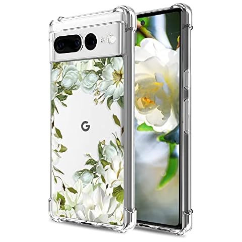 BEIMEITU for Google Pixel 7 Pro Case Flower Clear, Soft Silicone Bumper Back Cover Women Girls Floral Design, Shockproof Protective Phone Case for Google Pixel 7 Pro Cover
