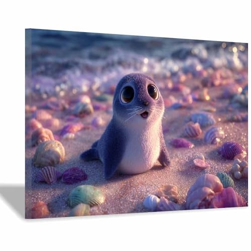 Poster ocean CUDAOO pour salon et chambre d'enfant deco violette