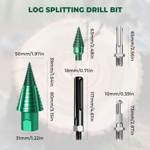 dcvbny 50mm Log Splitting Drill Bit