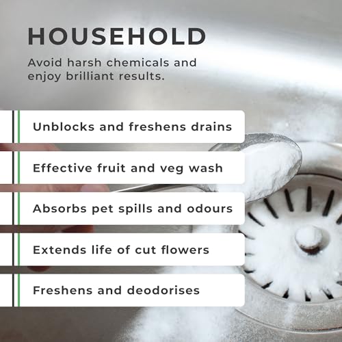 Grow Chem Baking Soda, Sodium Bicarbonate (1KG Bucket) UK MADE Pure Baking Soda for Cleaning, Baking, Bath Bombs, Odours and Teeth - 5