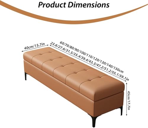 Repose-pieds ottoman rectangulaire similicuir banc de lit - 3