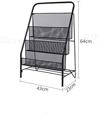 HBJWOV Nordic Iron Art Magazine Rack Simple Floor Newspaper Child Baby Picture Book(Onecolor)