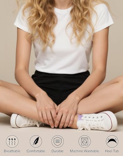 Image of 6 Pairs Ankle Socks for Women - Lightweight Low Cut No Show Casual Cotton Socks Breathable