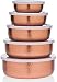 Godinger 5 Piece Hammered Copper Plated Stackable Storage Bowl Set with airtight Lids-Perfect Gift 