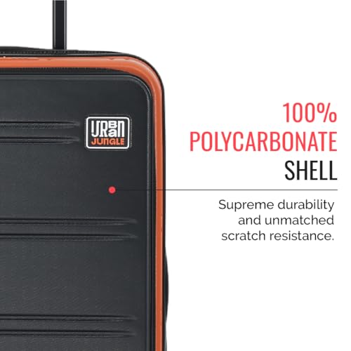Image of Urban Jungle by Safari Hold-All Premium Top-Open Trolley Bag Set of 2, Cabin & Medium Luggage, Hardside Polycarbonate Suitcase with 8 Silent Wheels and TSA Lock (Orange)