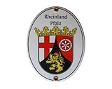  Rheinland-Pfalz Emaille Schild Rheinland-Pfalz 11,5 x 15 cm Emailschild Oval.