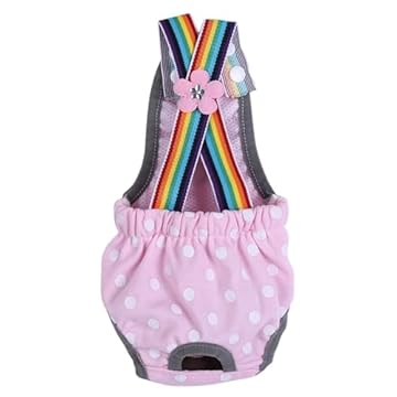 Fralda de cachorro fêmea, fralda lavável, suspensório menstrual sanitário fisiológico com suspensório menstrual calcinha com alça de calça e calcinha sanitária fisiológica (P)