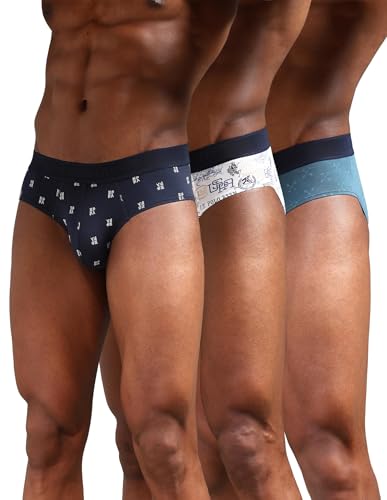 Image of U.S. Polo ASSN. Mens OEB16 Low Rise Printed Underwear Briefs - Pack of 3