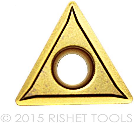 RISHET TOOLS 10996 TCMT 32.51 C5 Multi Layer TiN Coated Solid Carbide Inserts (Pack of 10)