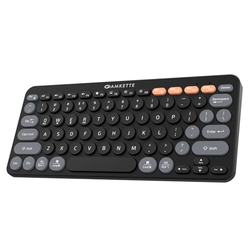 Image of Amkette New and Improved Optimus BT 4 in 1 Multi Device Wireless Keyboard /Bluetooth Keyboard | One Click Device Switching and AI Access for Windows, MacOs, Android and iOS, Dual OS Layout (Black)