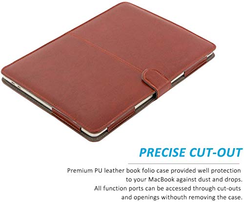 Image of SwooK PU Leather Book Folio Case Cover for Old MacBook Air 13-13.3 inch [2010-2017 Release] A1369 A1466 MacBook Air Sleeve case Cover