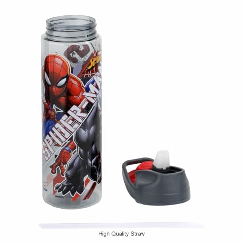 Image of SKi Homeware GLIDE Sipper Bottles Combo| 800 ML+650 ML | for School, Sports | Teens and Kids | set of 2 bottles | Leakproof, Pop-up Sipper with Handle| Character Merchandise | Spiderman