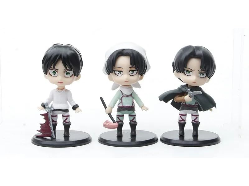 Image of BOENJOY Gifts- Attack On Titan Action Figure Home Decors, Office Desk and Study Table (Pack of 3) 10 cm