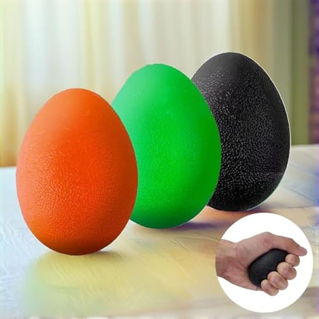 The Friendly Swede Stress Balls for Adults - 3 Squeeze Balls for Hand Therapy, Stress Relief & Strength; 3 Resistance Levels