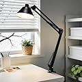 TonyEst Led Desk Lamp for Home Office - Swing Arm Desk Lamp with Clamp - Architect Adjustable Gooseneck Table Lamp with 5 Color Modes & 10 Brightness for Reading Working Drafting (Black)