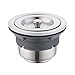 Kitchen Sink Drain Strainer 3-1/2-Inch Sink Drain Assembly Stopper with Basket Cover Lid Rustfree SUS 304 Stainless Steel, S3001