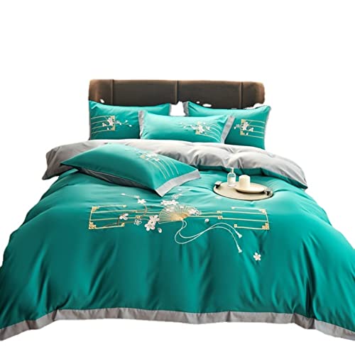 Juegos De SáBanas 150x190,Funda Nordica Saten,Juego De Cama De Estilo NóRdico De Lujo, Funda NóRdica Bordada, SáBana Bajera Plana, Fundas De Almohada, EdredóN Para El Hogar, Funda De EdredóN Doble Qu