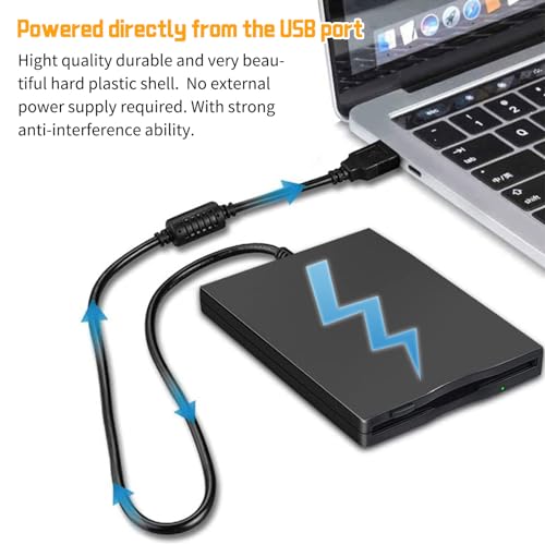 Removable USB External Floppy Disk Drive FDD 1.44MB 3.5 Inch, Portable Ultra-thin PC and MAC Floppy Drive Card Reader, Accessory for Desktop & Laptop Computers Windows 2000/XP/7/8/10/11, Plug and Play - Image 3