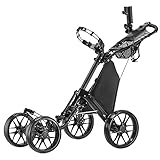 [Diseño conveniente]: este carrito de golf cuenta con un soporte para paraguas ajustable (con paraguas gratis) que mantendrá sus palos secos y le permitirá jugar el resto de su ronda. El portavasos le permite tener un lugar para preparar su bebida. El espacio del soporte de la tarjeta de puntuación puede almacenar su tarjeta de puntuación para que no se arrugue.