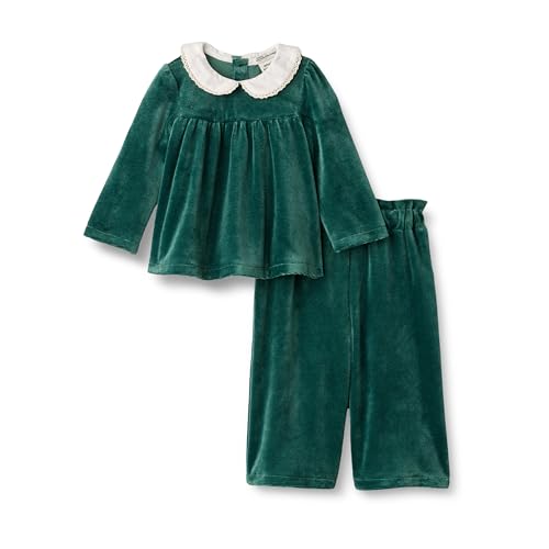 Amazon Essentials x Sofia Grainge Conjunto de Pana y Terciopelo Niña, Verde Oscuro, 4 años