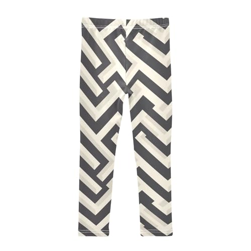 Black and White Stripes Kids Girl's Legging Stretchy High Waisted Workout Pants Exercise2