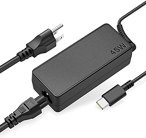 45W Type-C Laptop Charger for Lenovo Chromebook C330 100e 300e 500e 2nd Gen AST MTK 4X20M26252 ADLX45YCC3D C340 S330 S340 ThinkPad X1 Carbon T470s T480 T480s T580 Yoga 910 720 Power Adapter