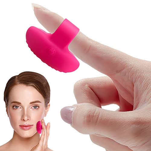 TrelaCo Mini Face Massager Face Massager Tool USB Rechargeable Fingertip Facial Muscle Tightening Anti-Aging Relief Eyes Dark Circles, Eye Puffiness, Fatigue(Rose Red)
