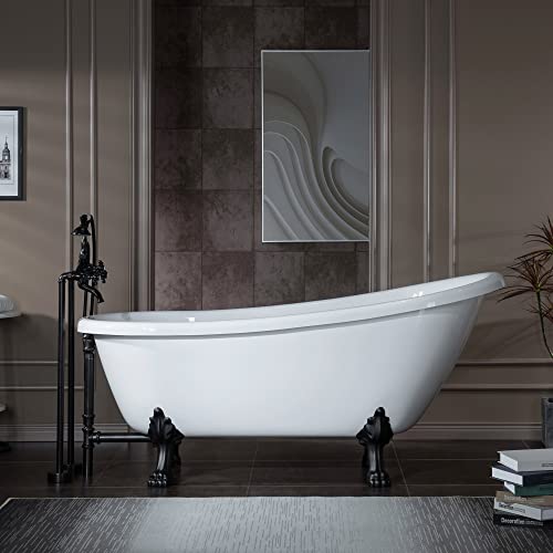 WOODBRIDGE BTA1523-ORB-Feet Drain + ORB-Faucet Bathtub, White - Thumbnail 2