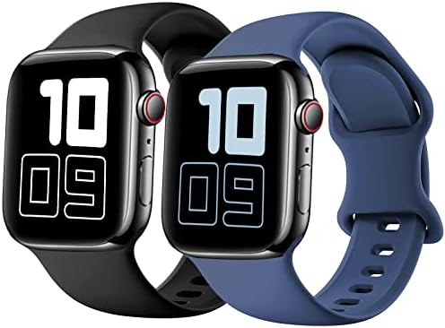 Polyjoy [2 Pack] Silicone Band Compatible with Kids Apple Watch Band, Soft Sport Replacement Strap for iWatch Ultra Series 8 7 6 5 4 3 2 1 SE 38mm 40mm 41mm, Suitable for Boys Girls Small Wrists.