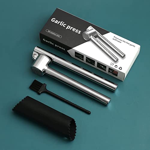 Miyutu Garlic Press, Garlic Mincer, Detachable Design Easy To Wash Garlic Crusher & Peeler Set #TOP6