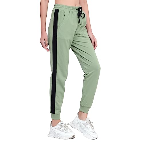 Image of BLUE STAR SHARK Women's Cotton Loopknit Track Pants | Comfortable Lounge Pants for Summer | Casual Pyjamas, Nightwear, Gym, Yoga, Sports, Running | Relaxed Fit Everyday Comfort