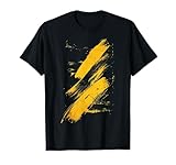 LumaThread Unisex Adults Yellow And Black Brushstrokes Graphic T-Shirt