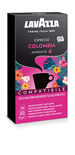 Image of Lavazza Espresso Colombia, 5.3X 10 Units Nespresso Compatible Coffee Capsules, Sachet, Pack of 1