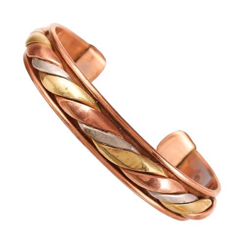 Image of Touchstone Copper Bracelet Tibetan Style. Hand Forged with Solid and high Gauge Pure Copper.