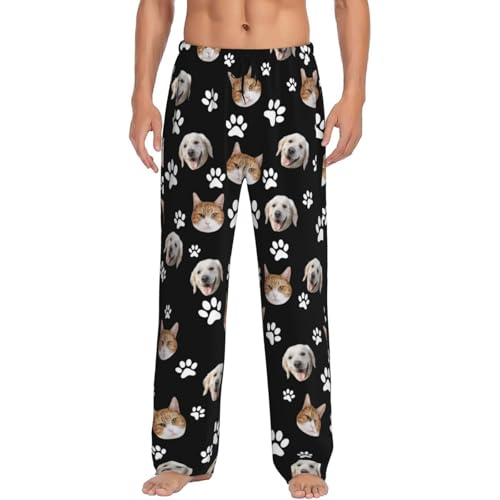 Personalized Pajama Pants For Men Custom Pajamas With Pet Face Photo Custom Face Pajama Pants Funny Gifts Customized Gifts For Him Small